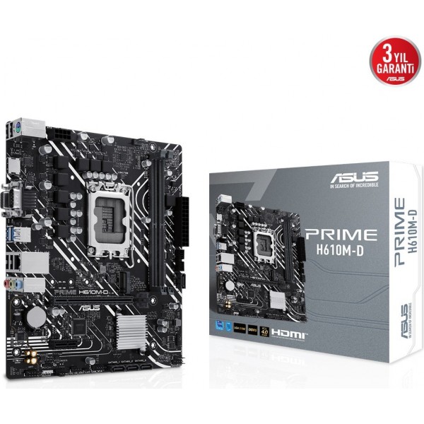 ASUS PRIME H610M-D Intel H610 5600 DDR5 LGA1700 mATX ANAKART (PRIME H610M-D)