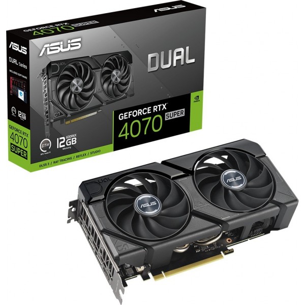 DUAL-RTX4070S-12G-EVO NVIDIA GEFORCE RTX 4070 SUPER 12GB GDDR6X 192bit 2505MHz HDMI 3xDP DLSS3 