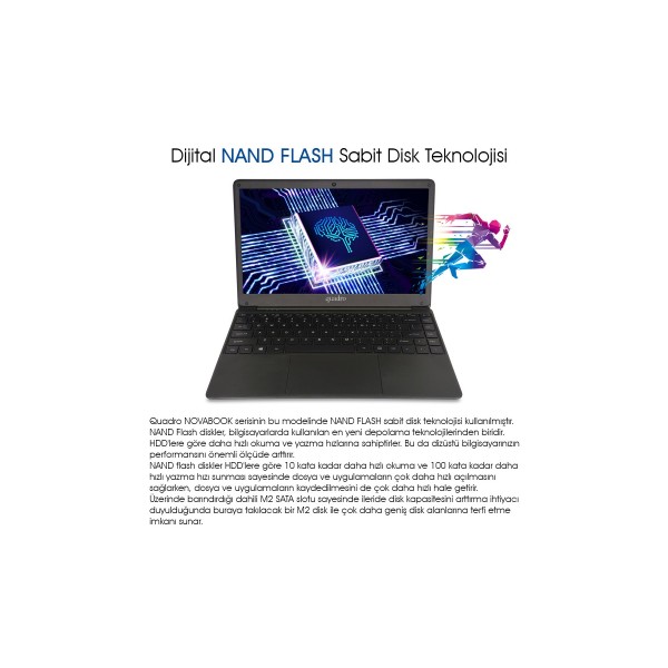 Quadro NovaBook GN15-140P-CJ Celeron N4020 4Gb Ram 128Gb SSD O/B Uhd Vga 14" W11H Notebook