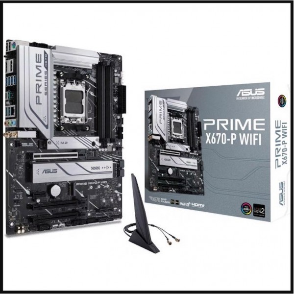 X670-P Wıfı Amd X670 Am5 Ddr5 6400 Dp Hdmı 3X M2 Usb3.2 Ax Wifi + Bt Aura Rgb 2.5Gbit Lan Atx 