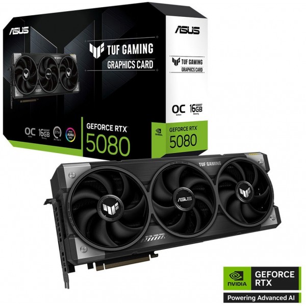 ASUS-TUF-RTX5080-O16G-GAMING-NVIDIA-GEFORCE-RTX 5080-16GB GDDR7-256BIT--OC-2XHDMI-3XDP-RGB-DLSS4