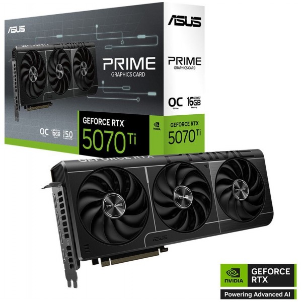 PRIME-RTX5070TI-O16G-NVIDIA-GEFORCE-RTX 5070 TI-16GB GDDR7-256BIT--OC-2XHDMI-3XDP-DLSS4 Ekran Kartı