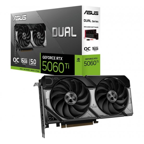 ASUS-DUAL-RTX5060TI-O16G-NVIDIA-GEFORCE-RTX 5060 TI-16G-16GB GDDR7-128BIT--OC-HDMI-3XDP-DLSS4