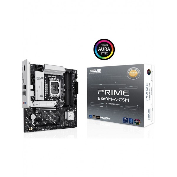 Asus Prıme B860M-A-CSM Intel B860 LGA1851 Ddr5 8666 2xdp HDMI Çift M2 Usb3.2 Gen 2x2 Aura Rgb 2.5