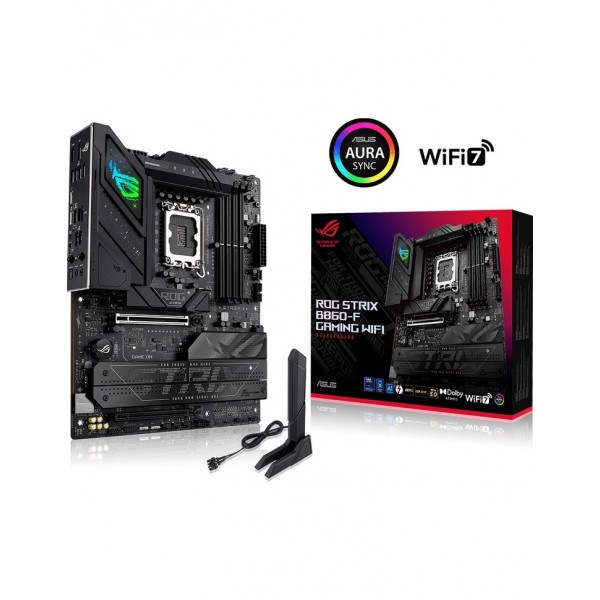 Asus Rog Strıx B860-F Gamıng Wıfı Intel B860 LGA1851 Ddr5 9066 Dp HDMI 4x M2 Usb3.2 Gen 2x2 