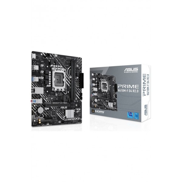 Asus PRIME H610M-F D4 R2.0 Intel H610 LGA1700 DDR4 3200 HDMI M2 USB3.2 mATX ASUS 5X PROTECTION III