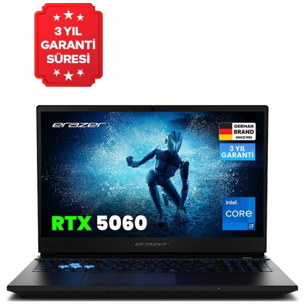 Erazer Defender MD600004 i7-13620H 16Gb Ram 1Tb Ssd 8gb RTX5060 15.6" FreeDos Gaming Dizüstü Bilgis